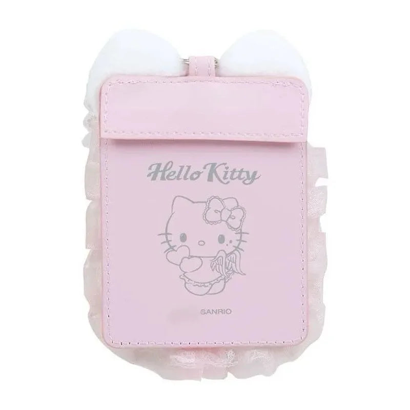 New Clear Hello Kitty Photocard Holder With Lolita Lace Bow Cute Kpop Idol Photo Card Protector ID/Bus Card Bag Case Pendant