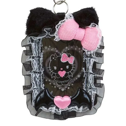 New Clear Hello Kitty Photocard Holder With Lolita Lace Bow Cute Kpop Idol Photo Card Protector ID/Bus Card Bag Case Pendant