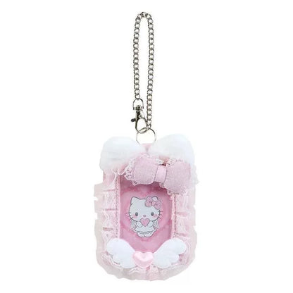 New Clear Hello Kitty Photocard Holder With Lolita Lace Bow Cute Kpop Idol Photo Card Protector ID/Bus Card Bag Case Pendant