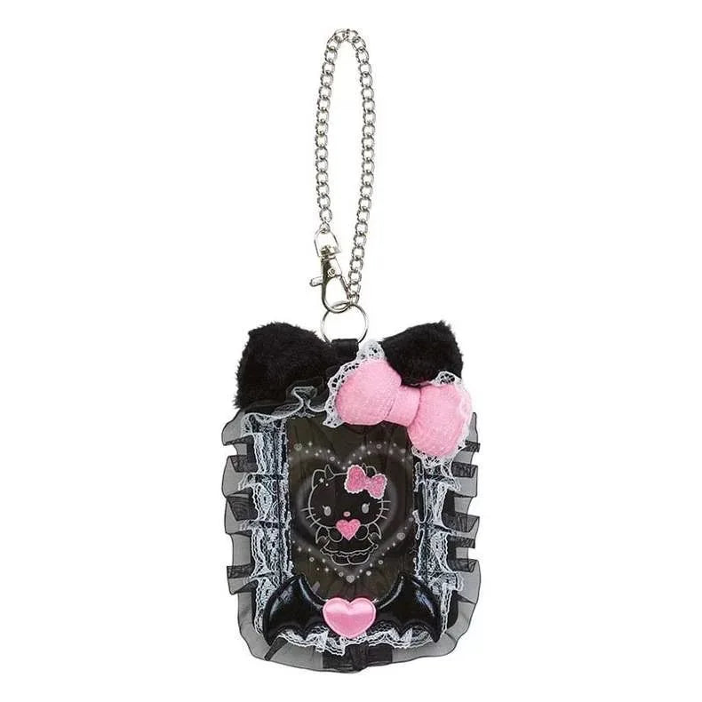New Clear Hello Kitty Photocard Holder With Lolita Lace Bow Cute Kpop Idol Photo Card Protector ID/Bus Card Bag Case Pendant