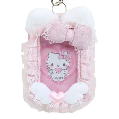 New Clear Hello Kitty Photocard Holder With Lolita Lace Bow Cute Kpop Idol Photo Card Protector ID/Bus Card Bag Case Pendant